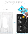 Heavy Duty Retractable Lanyard For ID Badges And Keys With Breakaway Safety, showing two card thumb slot badge holder dimensions