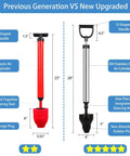 Heavy Duty Toilet Plunger And High Pressure Drain Gun With Pipe Auger Set, comparison of old and new models, showing size and material differences.