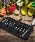 Garden Cutting Tools Set 6 Piece Stainless Steel Bud Scissors And Wire Pliers With Storage Bag For Bonsai Fruit Tree Pruning Leaf Trimming And Garden Maintenance, open bag with stainless steel tools