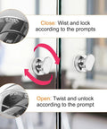 Two Pack Suction Cup Door Handle No Drilling Install For Shower Glass Doors Cabinets And Mirrors 62x50mm Silver Easy Press Lock And Turn For Secure Hold on glass door