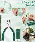Must Have Floral Arrangement Tool Kit With Green Floral Tape And Wire, Corsage Pins, Satin White Ribbon, and Wire Cutter for DIY