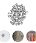 Upgrade Your Home With These 50pcs Stainless Steel Cylindrical Dowel Pins, showing smooth finish pins for furniture projects.