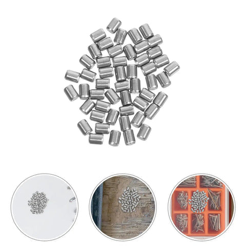 Premium Stainless Steel Dowel Pins Kit For Heavy Duty Shelf Support Brackets Smooth Cylinder Pegs scattered on a surface.