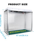 Top Shelf Aluminum Clean Bench Workstation With Dead Simple Triple Fan Ventilation And Electrostatic Curtain For Labs And Cleanrooms Built Tough With Heavy Duty Silicone Pad Quick Snap Assembly Gonna Love This Rig dimensions display.