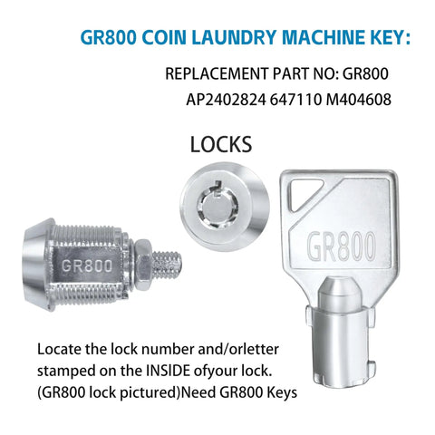 Universal Lock Cylinder Key Set For Commercial Washers And Dryers Compatible With Greenwald Speed Queen Machines GR800 Keys