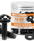 12 24 Rack Screws With Nylon Washers Server Rack Mounting Hardware Computer Cabinet Bolts in a kit of 60 pieces.