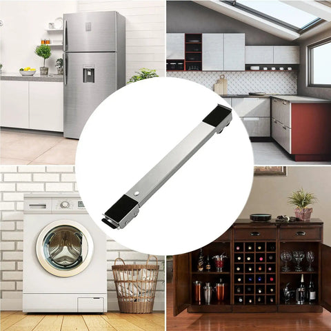 Heavy Duty Furniture Moving Rollers For Washing Machines And Dryers With 660 Lb Weight Capacity And Adjustable Length Design to slide appliances.