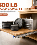 80 Inch Heavy Duty Locking Drawer Slides For Mobile Storage, 500 Lbs Per Pair, Yellow Lock Levers, Built Tough For Truck Bed Drawers, RV Compartments, Trailer Storage And Pull Out Cargo Trays. 500 lb load capacity with metal drawer tray