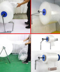 Nail Down Your Packing Routine With This Wall Mounted Bubble Wrap Dispenser, Adjustable Foam Cushioning Roll Holder in use.