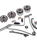Premium Timing Chain Kit For Hyundai Genesis And Kia V6 3.3 Liter 8.0L Gasoline Engine G6DJ G6DF G6DH Models With CVVT Gears Built To Last Between 2009 And 2024 Without Worrying About Stretching Or Breakage, metal chain kit parts laid out