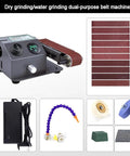Tough As Nails 350W Wet And Dry Bench Sander With Rock Solid Steel Frame 0 To 13000 Rpm Thumb Wheel Control, view of dual-purpose belt machine.