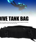 0.5L Mini Scuba Tank Cylinder Bag Holder For Diving, waterproof polyester, durable black gear case with side view