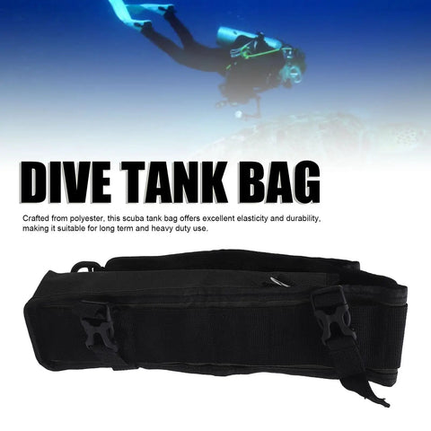 0.5L Mini Scuba Tank Cylinder Bag Holder For Diving, waterproof polyester, durable black gear case with side view