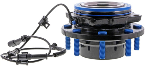 Front Wheel Bearing And Hub Assembly For 2005 To 2010 Ford F250 F350 Super Duty Four Wheel Drive close-up view with blue accents.