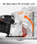 Beast Of An Electric Wall Chaser For Concrete, 5500W Grooving Cutter showing 90-degree slot feature, dust-free operation with water pump.