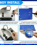 Assembly steps of the 45 Degree Tile Chamfering Tool Kit For Angle Grinders With 5 Saw Blades 39 Inch Hose Gloves Screwdriver Washers Adapters