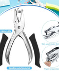 12 Piece Handheld Hole Punch Kit With Grip Handles One Quarter Inch Circular Punches For Craft Paper Greeting Cards Scrapbooks