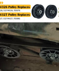 Two Pack Pulley Set With Flat Idler Pulleys 532194326 And 532194327 For Husqvarna Craftsman Lawn Mowers with installation view
