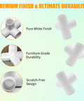 1 Inch PVC Fittings 4 Way 12 Pack Heavy Duty Furniture Grade Elbow Connector with premium white finish and durability features