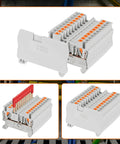 Push In Gray DIN Rail Terminal Block Kit ST2 2.5 1x1 76 Pcs With Covers End Stops And Jumpers For Control Panels And DIY Electrical Projects Perfect For Auto Wiring In Cabinets Quick Install And Reliable Performance, gray 35 mm DIN rail block