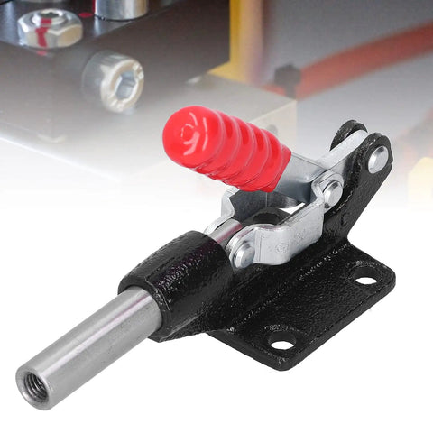 Heavy Duty Push Pull Toggle Clamp With 390 Kg Force For Steel Workholding CNC And Welding Fixture Jobs Super Grip Handle, close-up view