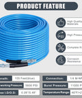 100 Ft Sewer Jetter Kit For Pressure Washer 5800 PSI Heavy Duty Pro Grade Drain Cleaner Hose Coiled With Features Listed