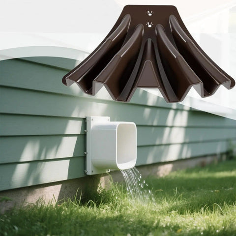 Heavy Duty Gutter Downspout Diverter Extension For Home And Garden, Rainwater Redirector For Yard Deck Patio installed view