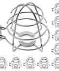10 Pack Half Inch Zinc Plated Steel Fire Sprinkler Head Guards With Stainless Mounting Hardware close-up of metal guard design.