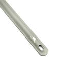 Ultra Lightweight Titanium Long Handle Spork With Polished Bowl For Camping And Hiking end view showing logo detail
