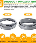 Washer Door Boot Gasket Replacement Seal For Leak Free Performance, Heavy Duty Rubber Boot Seal, OEM Style Fit For 47123605 Front Load Washers, Easy Install, Durable Replacement Part, front and back views