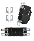 Built Tough 20 Amp 2 Pole Miniature Circuit Breaker 120 240V AC DIN Rail Surface Mount with metal mounting brackets.