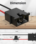 Replacement Wire Harness Connector For 12V Power Wheels Battery dimensions illustration with 12 AWG wire