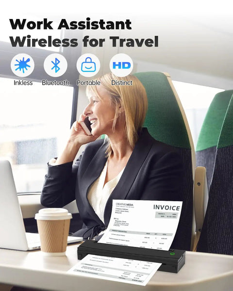 Portable Thermal Printer D80 Wireless For Travel And On The Go Inkless Printer That Really Works With iOS Android And Laptop