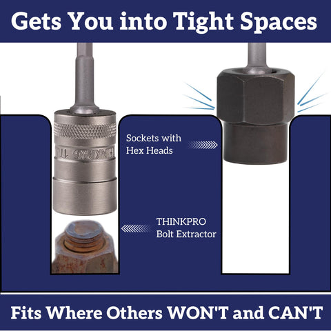 Bolt Extractor Kit Round Bolt Remover Set For Damaged Bolts And Screws Extractor Socket Set in tight space illustration