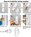 Installation steps for Loud Wireless Door And Window Alarm Pack Easy Install Magnetic Sensor Burglar Alarm System with 90dB alert