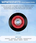 Five Wheel Dryer Repair Kit Upgrade 4392067 With WPW10314173 Drum Rollers Idler Pulley Assembly Bracket And 661570V Belt detail