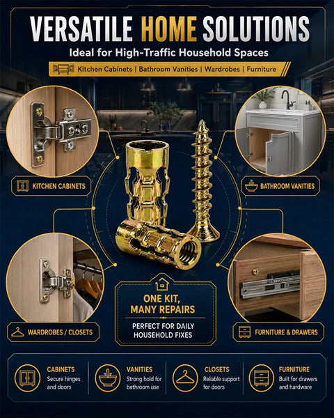 Heavy Duty 6x14mm Short Expansion Screw Set For Repairing Wobbly Doors And Sagging Cabinets With Anchor Kit That Fixes Stripped Holes In Furniture Fast, steel alloy