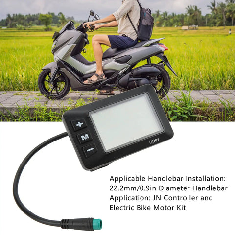 High Contrast LCD Display For E Bikes And Scooters 36V And 48V Battery Meter With 22.2mm Handlebar Fit, Easy Readout Of Real Time Power, Riding Mileage, And Safe Clear Readouts GD01 Compatible