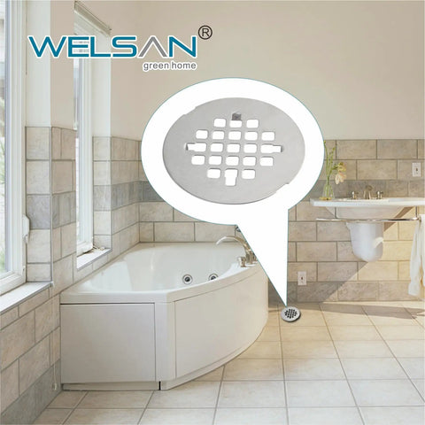 Heavy Duty Brushed Nickel Shower Drain Cover Round 4 1 4 Inch Snap In Stainless Steel Floor Strainer No Sweat Install Rust Resistant Solid Grip For Everyday Bathroom Floors