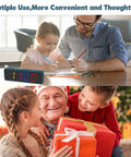 Children with father studying beside DIY Clock Soldering Kit With 4 Digit Digital Alarm Clock, RGB Lighting Modes, Large Display