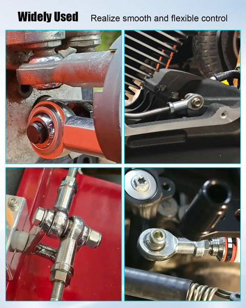 Stainless Steel Rod End Bearing Heim Joint 1/2 x 1/2-20 RH Female Thread Heavy Duty Workhorse Grade With High Load Capacity Ultra Precision Low Noise One Way Lubrication Valve For Quick Oil Injection Locking Ball and Copper Ring, installed on vehicle linkage