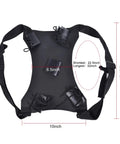 Back view of Dual Sword Back Holster For Katana With Adjustable Leather Frog Durable Dope Gear, dimensions labeled