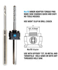 Spyder Hex10 1/2-in quick-change hole saw arbors, two-piece metal set with blue logo