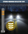 Hella Sturdy Heavy Duty Stainless Steel Safety Bollards 2 Pack Removable Parking Barrier Posts With Lock And Reflective Strips For Driveway Security And Traffic Control Outdoor Guard Posts with reflective tape at night.
