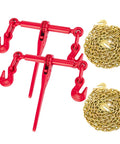 Two Pack Ratchet Chain Binders With G80 Chain, 1/4 Inch To 5/16 Inch Heavy Duty Tie Downs, 12 Feet Each, 3150 Lbs Secure Load Limit