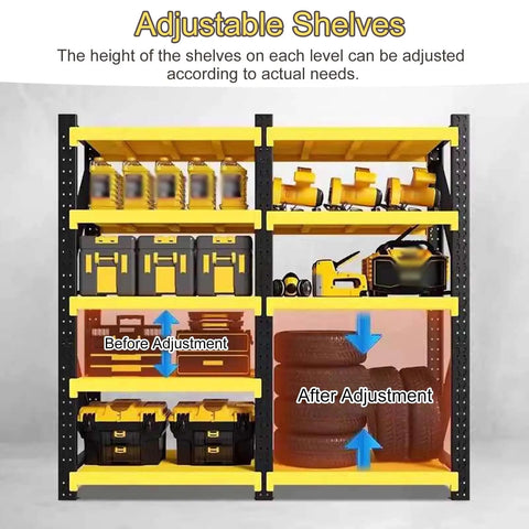 Badass Four Tier Heavy Duty Metal Shelving Unit For Garage Organization And Home Storage Rustproof Adjustable Steel Rack With Zero Hassle Setup Perfect For Tools And Gear