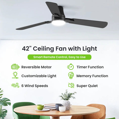 42 Inch Ceiling Fan With Bright Light And Wireless Remote Boasting Ultra Fast No Sweat Setup For Living Areas Or Bedrooms.