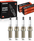 Iridium Platinum Spark Plugs 4 Pack For Hyundai Santa Fe Sport 2013-2018 2.0L, packaging and plugs displayed