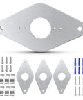 4 Pack Aluminum Hose Bib Mounting Plates Outdoor Spigot Mounting Kit Beefy Heavy Duty Rust Resistant Brackets For Garden Patio Farm Water Lines UV Coated Durable And Easy To Install, plates and hardware