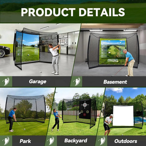 Backyard Easy Setup Golf Net With High Definition Impact Screen And Target Cloth 10x8ft Portable for indoor and outdoor use